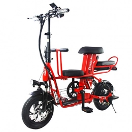 OD-B Bicicletas eléctrica OD-B Bicicleta Elctrica Plegable Bicicleta Elctrica De 12 Pulgadas para Padres E Hijos Batera Extrable Bicicleta Elctrica Scooter Plegable para Adultos Vehculo, Red, 30ah