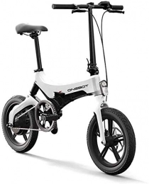 Onebot Bicicleta onebot Bicicleta eléctrica Plegable S-6 (Blanca)| autonomía 40KM, batería 36V 5.2AH Vel. MAX. 25Kmh| Ruedas de 16” Pulgadas, suspensión Trasera y Discos de Freno | Panel LCD y luz LED.