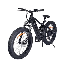 Asiwo Bicicletas eléctrica OneS1 - Bicicleta de montaña eléctrica de 26 pulgadas 4.0, neumáticos gruesos, 25 km / h, frenos de disco mecánicos, pantalla LCD multifuncional, para hombre y mujer, 48 V, 10 Ah, doble amortiguación