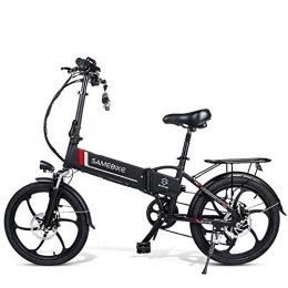 OUXI Bicicleta OUXI 20LVXD30 Bicicleta Electrica Bicicleta elctrica Plegable Porttil Bicicleta de 20 Pulgadas Neumtico 350W Motor 10.4Ah Batera de Litio Velocidad Mxima 35 km / h, Ebike para Adultos-Negro