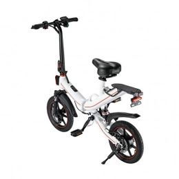 OUXI Bicicleta OUXI V5 Bicicleta eléctrica, Bicicleta eléctrica para Adultos, Bicicleta eléctrica Plegable, Motor de 400 W, 48 V, 10 / 15 Ah, batería de Velocidad máxima 25 km / h (V5 15Ah Blanco)