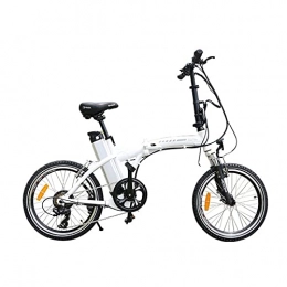paritariny Bicicleta paritariny Bicicleta eléctrica Bicicleta Plegable eléctrica 20"Rueda 36V 250W 6 Velocidad 3 6V 10AH Bicicleta eléctrica portátil para Adultos de batería (Color : White)