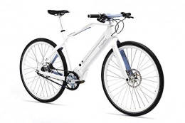 Pininfarina Bicicletas eléctrica Pininfarina Evoluzione Hi-Tech Carbon NuVinci - Bicicleta eléctrica con correa para adultos, color blanco, talla M