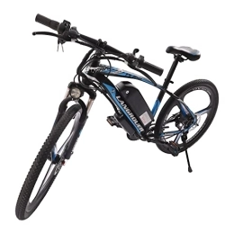 PIOJNYEN Bicicleta PIOJNYEN Bicicleta eléctrica de montaña eléctrica de 26 pulgadas, con motor desmontable de 250 W, 25 km / h y 21 velocidades, resistencia 20 – 30 km, para hombre y mujer (azul, blanco)