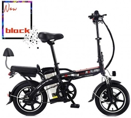 LKLKLK Bicicleta Plegable Bicicleta Elctrica con Extrable De Gran Capacidad De 48V 22Ah De Iones De Litio, 14 Pulgadas De E-Bici LED De Luz De Bicicletas 3 Modos De Conduccin, Negro
