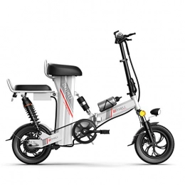 LOVE-HOME Bicicletas eléctrica Plegable bicicleta elctrica, de 12 pulgadas adultos E-Bici con batera extrable de litio de 960W / 20Ah / 48V Doble silla Bicicletas con el telfono del soporte de exhibicin de LED, Blanco