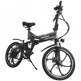 PXQ Bicicletas eléctrica PXQ Plegable Bicicleta elctrica con 48V 250W batera y 3-Speed medidor Inteligente, 7 velocidades de montaña E-Bike de cercanas de 20 Pulgadas, Frenos de Disco y Horquilla de suspensin, Black