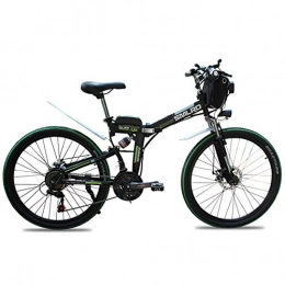 QDWRF Bicicleta QDWRF Bicicleta eléctrica de montaña 26", 350W, Batería 48V 15Ah Sistema de Transmisión de 21 Velocidades con LED Faro con Batería de Litio Desmontable Black 48V10AH350W