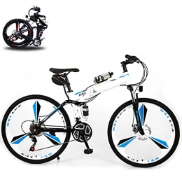 QININQ Bicicleta QININQ Bicicleta Eléctrica Plegable, 350W Bicicleta De Montaña Eléctrica para Adultos, 26 Pulgadas E-Bike Bicicleta Electrica Montaña, 21 Velocidades Batería Extraíble de 36 V 6.8Ah
