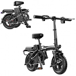 QININQ Bicicletas eléctrica QININQ Bicicleta Eléctrica Plegable de 14 Pulgadas, Bicicleta Eléctrica Adultos Motor de 350W 48V 6Ah, Velocidad Máxima de 30 km / h