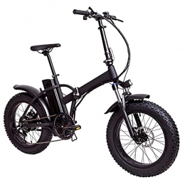 QTQZ Bicicleta QTQZ Bicicleta eléctrica Multiusos para Adultos, neumático Grueso de 20", Bicicleta eléctrica Plegable, batería de Litio extraíble, Frenos de Disco Delanteros y Traseros, portátil, Todo Terreno,