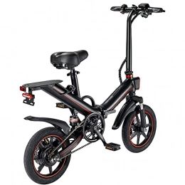 QTQZ Bicicleta eléctrica Plegable Multiusos Aldults Bicicletas eléctricas Plegables Velocidad máxima 25 km/h 48 V 15 Ah Batería de Litio 400 W Rueda de 14 Pulgadas Mini Bicicletas eléctricas pa
