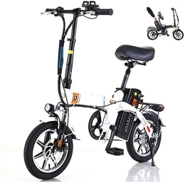 RDJM Bicicletas eléctrica RDJM Bicicleta eléctrica Mini 14" Bicicleta eléctrica for los Adultos, conmutar E-Bici con Motor de 240 W con el botón Inteligente del medidor de Velocidad de Tres 48V 10-20Ah de Iones de Litio LED