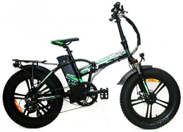 Reset Fat-Bike - Bicicleta elctrica Plegable con pedaleo asistido de 20", 250 W, Color Negro y Verde