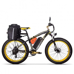 RICH BIT Bicicletas eléctrica RICH BIT 012 Bicicleta eléctrica de montaña, Bicicleta eléctrica de con batería de Litio extraíble de 48 V 17 Ah, Pantalla LCD, Shimano de 21 velocidades (Amarillo Negro 2.0)
