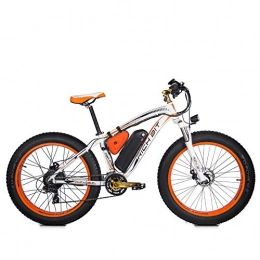 RICH BIT Bicicletas eléctrica RICH BIT. Bicicleta elctrica 1000W RT022 E-Bike 48V * 17Ah Li-batera 4.0 Pulgadas (10cm) neumtico Gordo Hombres Bicicleta Playa Bicicleta Adecuada para 165-195cm (Orange)