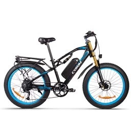 RICH BIT Bicicletas eléctrica RICH BIT Bicicleta eléctrica M900 Bicicleta de montaña 26 * 4 Pulgadas Bicicletas de neumáticos Gruesos 9 velocidades Ebikes para Adultos con batería de 17Ah (Azul)