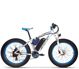 RICH BIT Bicicleta Rich BIT Electric Bike RT-022 Motor sin escobillas 48V * 17Ah LG li-Battery Smart e-Bike Freno de Disco Dual Shimano 21 velocidades (White-Blue)
