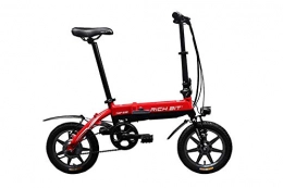 RICH BIT Bicicletas eléctrica RICH BIT: RT-618 Bicicleta elctrica Plegable, Motor 250 W, batera Ion-ltio 36 V*8 Ah; con batera de Larga duracin, Cuadro de Aluminio, Ruedas de magnesio de 14 Pulgadas (35, 5 cm), Color Rojo
