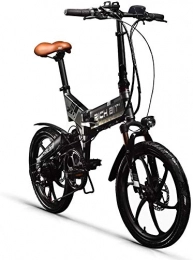 ENLEE Bicicleta Rich bit ZDC RT-730 LCD E-Bike Plegable Bicicleta eléctrica de 20 Pulgadas 48v 8ah Batería Oculta Libre de impuestos (Black)