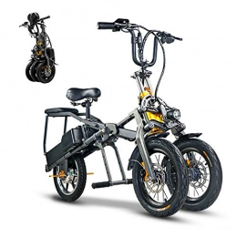 RSGK Bicicletas eléctrica RSGK Mini Bicicleta eléctrica con 3 velocidades Ajustables, Equipada 3 Frenos, batería Doble para una duración batería Larga duración, una Bicicleta eléctrica Tres Ruedas Adecuada para Viajes y Ocio.