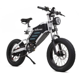 RZOGUWEX Bicicleta Eléctrica, EBIKE Todoterreno de 20 Pulgadas para Adultos con Batería de Iones de Litio Desmontable de 48 V 25 Ah, Bicicleta de Montaña de 7 Velocidades con Amortiguadores Dobles
