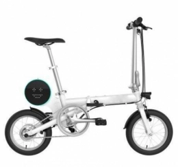 SachsenRad - Bicicleta elctrica plegable con pedales, asiento ajustable, porttil, compacta, neumticos de 14 pulgadas (blanco)