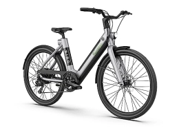 SachsenRad Bicicletas eléctrica SachsenRAD xBird Urban City Bike C6F Connect - Bicicleta eléctrica con aplicación antirrobo (pantalla LCD integrada y luces LED homologadas para 150-180 cm), color gris claro