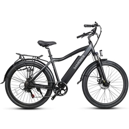 Samebike Bicicletas eléctrica SAMEBIKE 250W E Bike Elektrofahrräder 36V10.4AH 27, 5-Zoll-Elektro-Mountainbikes mit Shimano 7-Gang-E-Bike für Erwachsene mit Gepäckträger und Kotflügel