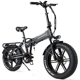 Samebike Bicicleta SAMEBIKE Bicicleta eléctrica 20" Fatbike Bicicleta Montaña Plegable Ebike, 48 V10.4 Ah, Pedal Assist, Shimano 7 Vel, para Adolescentes y Adultos(Alcance 40-80KM)