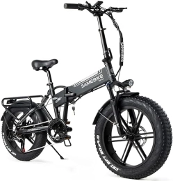 Samebike  SAMEBIKE Bicicleta eléctrica 20" Fatbike Bicicleta Montaña Plegable Ebike, 48V 10Ah, Pedal Assist, 7 Vel, para Adolescentes y Adultos(Alcance 40-100KM)