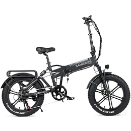 Samebike Bicicleta SAMEBIKE Bicicleta Eléctrica 20" Neumáticos Anchos Adultos y Adolescentes Bicicleta Montaña Plegable Ebike 48V / 10.4Ah Shimano De 7 Velocidades