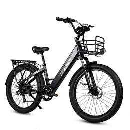 Samebike Bicicleta SAMEBIKE Bicicleta eléctrica 26" Fatbike Bicicleta Montaña Ebike, 48V / 14Ah Batería, Shimano 7 Vel, Pedal Assist,