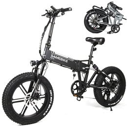 Kasivouk Bicicletas eléctrica SAMEBIKE Bicicleta eléctrica de 20 pulgadas 4.0 Fat Tire con 7 velocidades y batería de 48 V y 10 Ah, plegable, bicicleta eléctrica para adultos