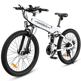 Samebike Bicicletas eléctrica SAMEBIKE Bicicleta Eléctrica para Adultos De 26 Pulgadas, Bicicleta Eléctrica De Ciudad Plegable Unisexo, Batería Extraíble De 48V 10.4AH / 12.5AH, Shimano De 21 Velocidades