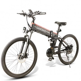 Samebike Bicicletas eléctrica SAMEBIKE Bicicletas eléctricas plegables de 500 W de 26 pulgadas con batería de iones de litio extraíble de 48 V 10 Ah para adultos (negro)