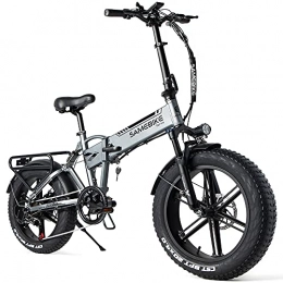 Samebike Bicicleta SAMEBIKE Fat Bike Bicicleta Electrica Montaña de 20 Pulgadas 500 W, Bicicleta Eléctrica Plegable con Batería de 48 V 10AH, Neumático Gordo Bicicleta de Montaña para Adultos