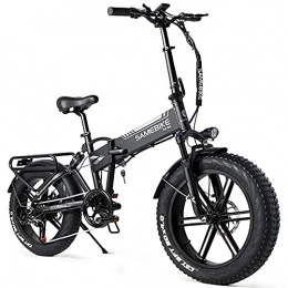 Samebike Bicicleta SAMEBIKE Fat Bike Bicicleta Electrica Montaña de 20 Pulgadas Bicicleta Eléctrica Plegable con Batería de 48 V 10AH, Neumático Gordo Bicicleta de Montaña para Adultos