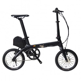 Sava E0 Bicicleta Plegable electrica Ebike, 14 Pulgadas E-Bike de Carbono 36V/180W Engranaje Fijo Sola Velocidad Urban Track Mini City Bicicleta Plegable con Faros