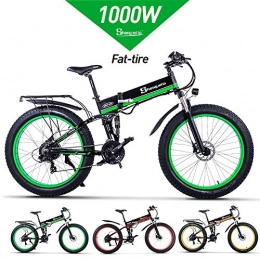 Shengmilo-MX01 Bicicleta elctrica de 1000 vatios, Bicicleta de montaña Plegable, neumtico Gordo Ebike, 48V 13AH