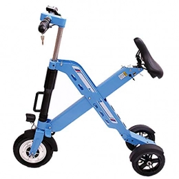 SHKY Bicicletas eléctrica SHKY Scooter elctrico Mini Triciclo Plegable, Adecuado para Personas Mayores de 50 aos en un Viaje, para Trabajar Viaje al Centro de Viaje, Blue