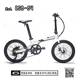 SIX BIKES Bicicleta SIX BIKES ESB-64 Ebike Blanca - Bici Eléctrica Plegable - SIXBIKES