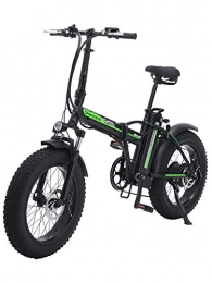 Skyzzie Bicicleta Skyzzie 20" Bicicleta Eléctrica Plegables con Batería de Iones de Litio Extraíble 48V / 15Ah, Fat Tire Ebike 500W Bicicleta Adulto, Asiento Ajustable, Pedales, Negro / Blanco
