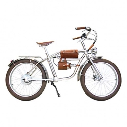 Skyzzie Bicicleta Skyzzie Bicicleta Eléctrica con Pedales 500W Ebike Bici de Ciudad Bicicleta Electrica de Paseo, Batería De Litio 48V, Aspecto Retro, Neumático Marrón de 24", Adulto Unisex