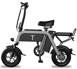 HXSSXP Bicicletas eléctrica Small Battery Car, Aluminum Alloy Material, Space Gray, Electric Bicycle, 125 * 59 * 105cm (Space Grey, 48V)