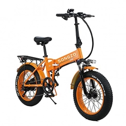  Bicicletas eléctrica SONGZO Bicicleta Eléctrica 500W 20 Pulgadas Bicicleta de Montaña Plegable con Neumáticos Gordos con Batería de Litio de 48V 12.8Ah