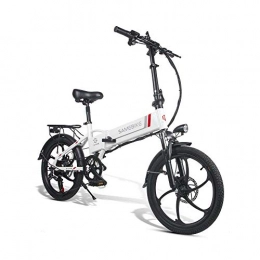 SRXH Bicicleta SRXH Bicicleta eléctrica plegable de 350 W, motor de 20 pulgadas, 25 km / h, aleación de magnesio superligera, 10 AH 30 – 60 km kilometraje con soporte para teléfono móvil, 3 modos de trabajo