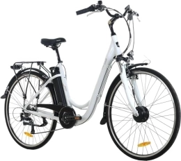 Syvvy Bicicleta Electrica, 28' E-Bike de Urbana, Batería Extraíble de 36V 10.4Ah, Transmisión - 7 Velocidades, Rango de Crucero 40-80KM, Adultos Urbana City Bici (White)