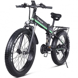 SYXZ Bicicleta SYXZ Bicicleta eléctrica de 26", Bicicleta de montaña Plegable, Bicicleta eléctrica con neumáticos de Grasa 4.0, Bicicleta de batería de Iones de Litio extraíble de 1000W 48V 12.8AH, Negro