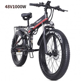 SYXZ Bicicleta SYXZ Bicicleta eléctrica de 26 Pulgadas - eBike compacta Plegable para desplazamientos y Tiempo Libre - Suspensión Trasera, Bicicleta Unisex asistida por Pedal, 1000W / 48V, Negro